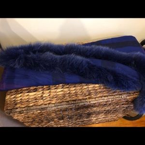 Burberry fur lined pashmina